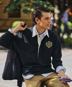 J.PRESS MEN 【J.PRESS ORIGINALS × CLUEL】【UNISEX】クレストロゴ ラガーシャツ