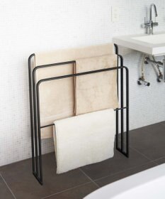 tower 横から掛けられるバスタオルハンガー 3連 タワー ブラック