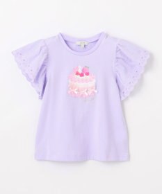 ANY KIDS 袖レース ケーキプリント Tシャツ