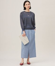 自由区 【ワコールコラボ】【洗える】シアーボーダー ニット