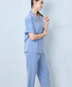 une nana cool 【綿混】ロンドンストライプ半袖パジャマ MADE WITH LIBERTY FABRIC