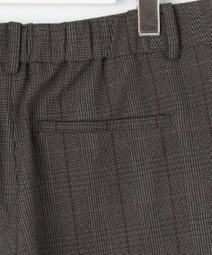 J.PRESS LADIES 【洗える】T/Rアルガンシルク チェック ワイド パンツ