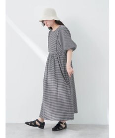 earth music&ecology ボリュームスリーブＣｈｅｃｋワンピース