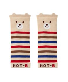 MIKI HOUSE HOT BISCUITS 顔ドン ボーダーレッグウォーマー