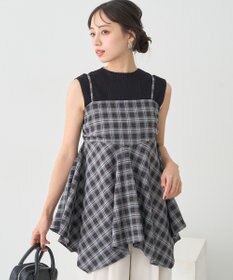 earth music&ecology イレヘムチェックキャミチュニック