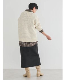 AMERICAN HOLIC パッチワークケーブルニットチュニック