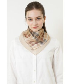 DAKS チェックシルクプチスクエアスカーフ