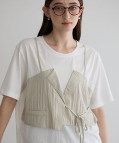 YECCA VECCA ビスチェレイヤード風デザインTee