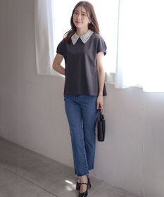 組曲 S 【2WAY】レース襟フレンチテリー カットソー