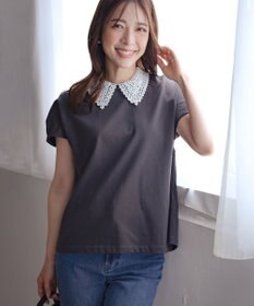 組曲 S 【2WAY】レース襟フレンチテリー カットソー
