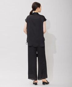 ICB 【接触冷感・洗える】サテンヨウリュウ フレンチスリーブシャツ