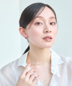 Phoebe 【金属アレルギー対応】パワーストーンバーピアス　アメシスト/天然石