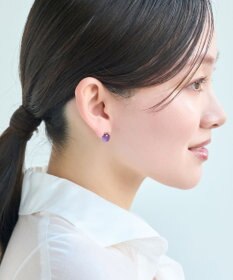 Phoebe 【金属アレルギー対応】パワーストーンバーピアス　アメシスト/天然石