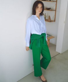 自由区 【洗える】SOMELOSクロップド丈 ブラウス