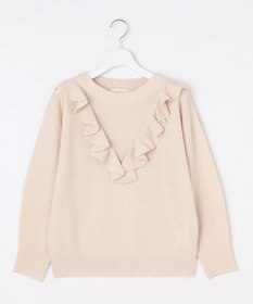 自由区 【洗える】ピュアカシミヤフリルディティール ニット
