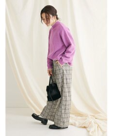 CRAFT STANDARD BOUTIQUE 洗えるモールニット配色プルオーバー