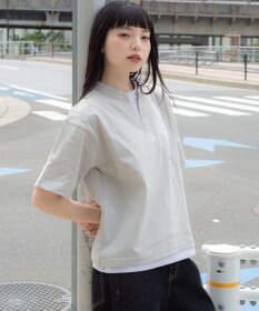 WEGO 【ユニセックス着用ITEM/MLサイズ展開】フェイクレイヤードキーネックT（SS）