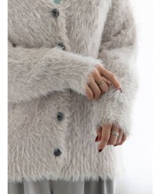 Te chichi シャギーVネックカーディガン