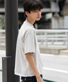 WEGO 【ユニセックス着用ITEM/MLサイズ展開】フェイクレイヤードキーネックT（SS）