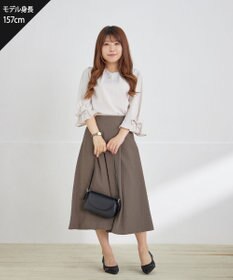 Tiaclasse 【洗える】リボンフレアスリーブブラウス