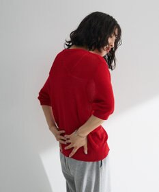 Green Parks スキッパー半袖ニットカーディガン