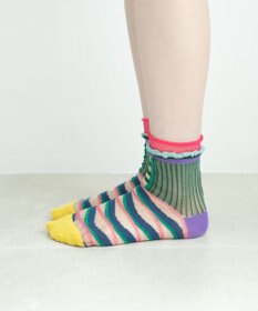 COQ WAVE ECHO シアーボーダーソックス