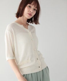 Green Parks スキッパー半袖ニットカーディガン