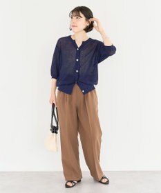 Green Parks スキッパー半袖ニットカーディガン