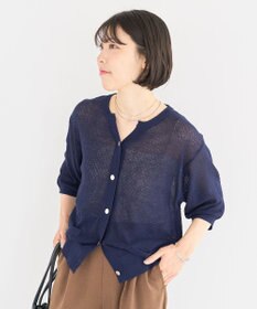 Green Parks スキッパー半袖ニットカーディガン