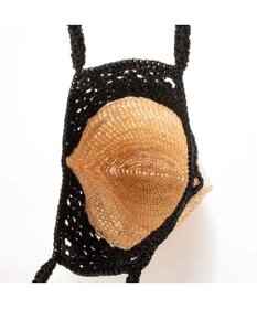 UNBILLION cachecache ラフィア切り替え編みバケツトートバッグ