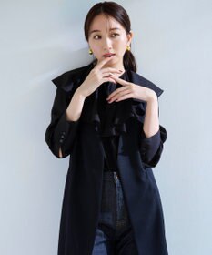 UNFILO イージーケア ラッフルカラー ブラウス