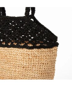 UNBILLION cachecache ラフィア切り替え編みバケツトートバッグ