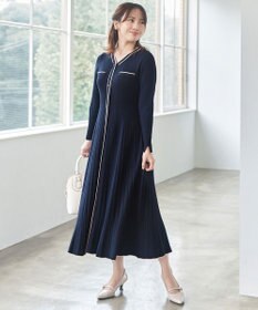 ANY SIS S 【洗える】バイカラーデザインニット ワンピース