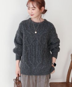 AMERICAN HOLIC ローゲージアラン柄ニットプルオーバー