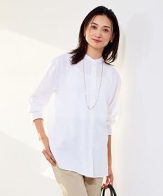 自由区 【洗える】SOMELOSテンセルバンドカラー シャツ