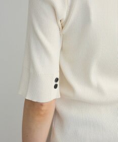 Green Parks ポロ襟5分袖リブニット