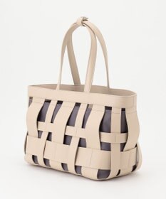 Y'SACCS 【リサイクルレザー】メッシュかごバッグ　large