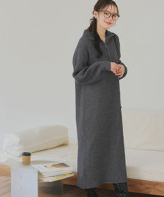 Tiaclasse 【洗える】ハーフジップリブニットワンピース