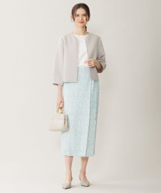 自由区 L 【洗える】ダマスクフローラルプリント スカート