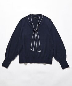 23区 【洗える】ウーステッドウール ボウタイ ニット