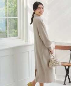 Tiaclasse 【洗える】ハーフジップリブニットワンピース