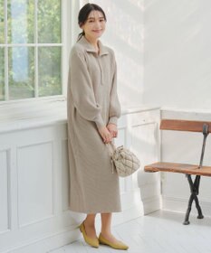 Tiaclasse 【洗える】ハーフジップリブニットワンピース