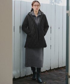 Tiaclasse 【洗える】ハーフジップリブニットワンピース