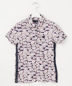 23区GOLF 【WOMEN】【吸水速乾/UVカット】YELL総柄プリントポロシャツ