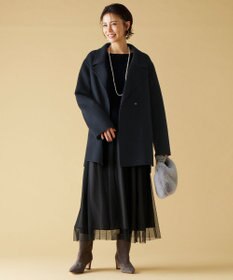 自由区 S 【セットアップ対応・洗える】レーヨンストレッチフレアスリーブ ニット