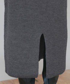 Tiaclasse 【洗える】ハーフジップリブニットワンピース