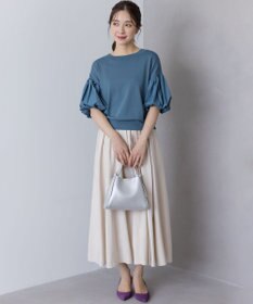 組曲 ストレッチクリアパフ袖 ニット