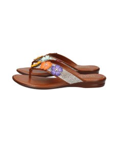 INTER-CHAUSSURES 【ITALIAN SHOEMAKERS】ビジューストラップフラワートングサンダル