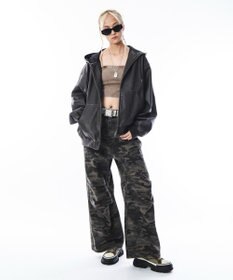 WEGO 【ユニセックス着用ITEM】PUフードブルゾン