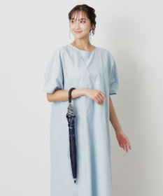 MOONBAT 【遮光率100％/遮熱/UV】LANVIN en Bleu (ランバン オン ブルー)晴雨兼用日傘 フラワーグリッター シルバースカラ刺繍 花柄 長傘